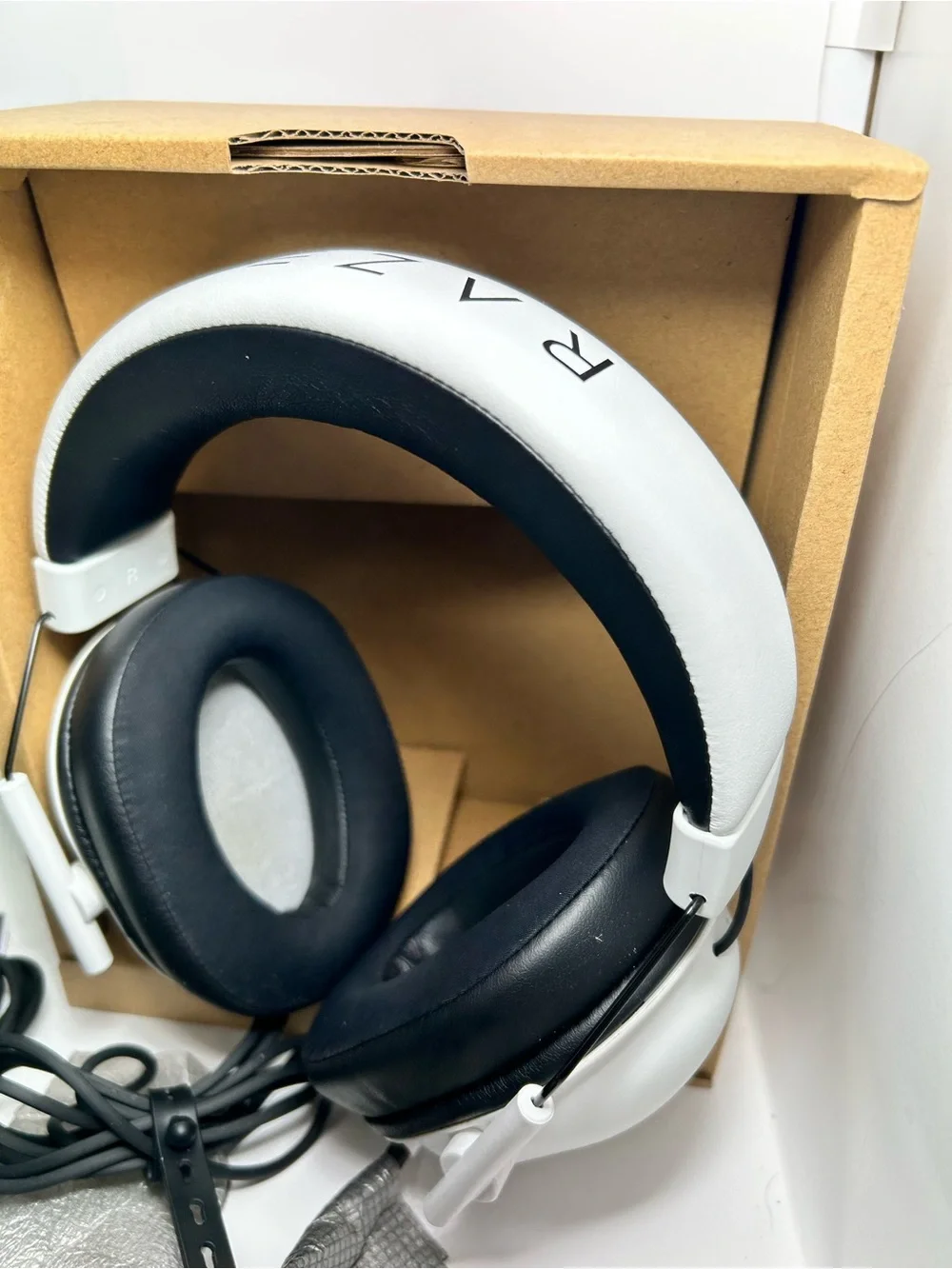 Razer BlackShark V2 X White Gaming Headset with Green Accents